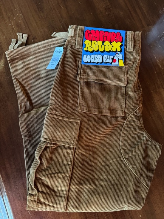 Empyre Other - Empyre Relax Loose Fit Men's Corduroy Cargo Pants Brown NWT Size 30